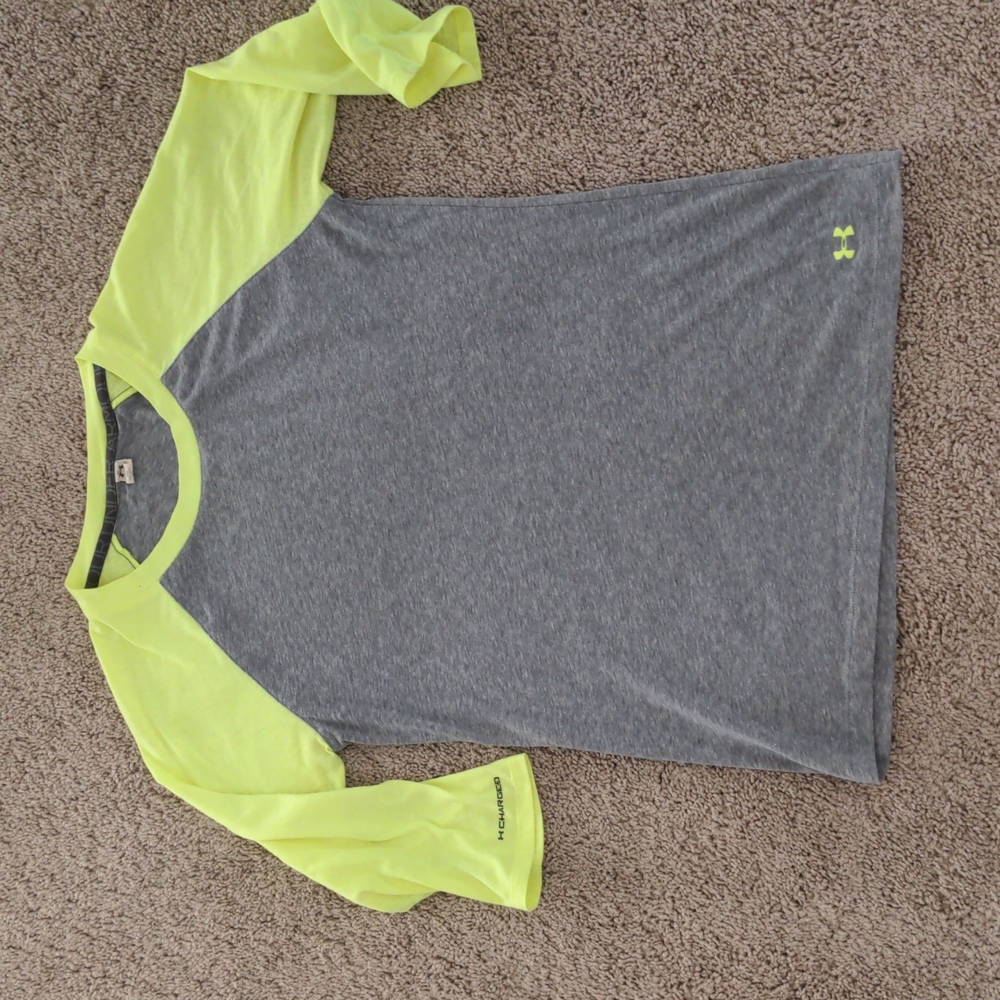 under armour women's baseball tee neon yellow and grey
